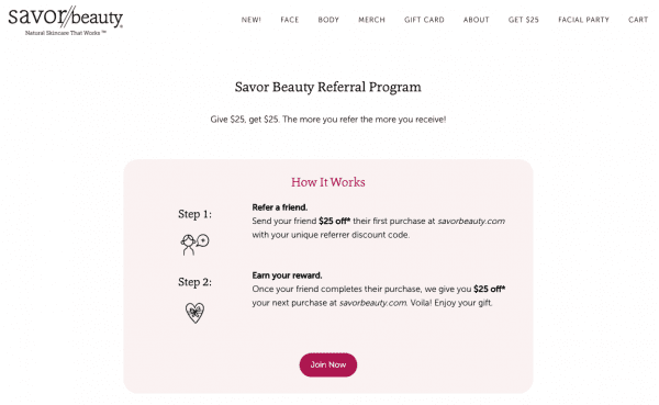 savor beauty referral program cosmetics beauty shopify referral examples referralcandy