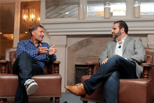 September, 2013 – Gary Swart (left) reflects on Intellibank’s failure during a Fireside chat