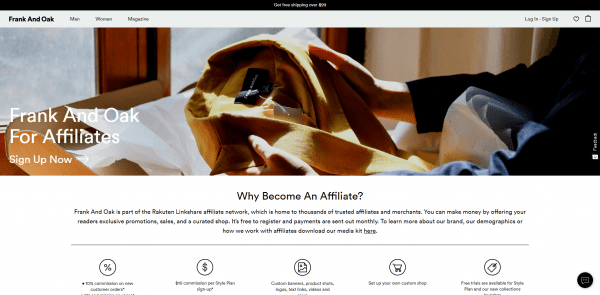 Frank & Oak Affiliate Program