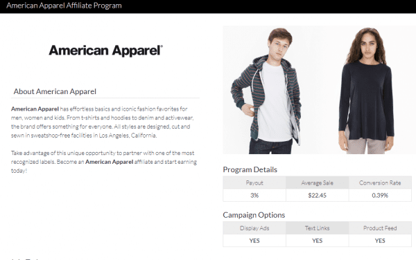 American Apparel commission