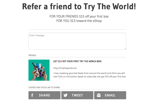 Try The World referral page 