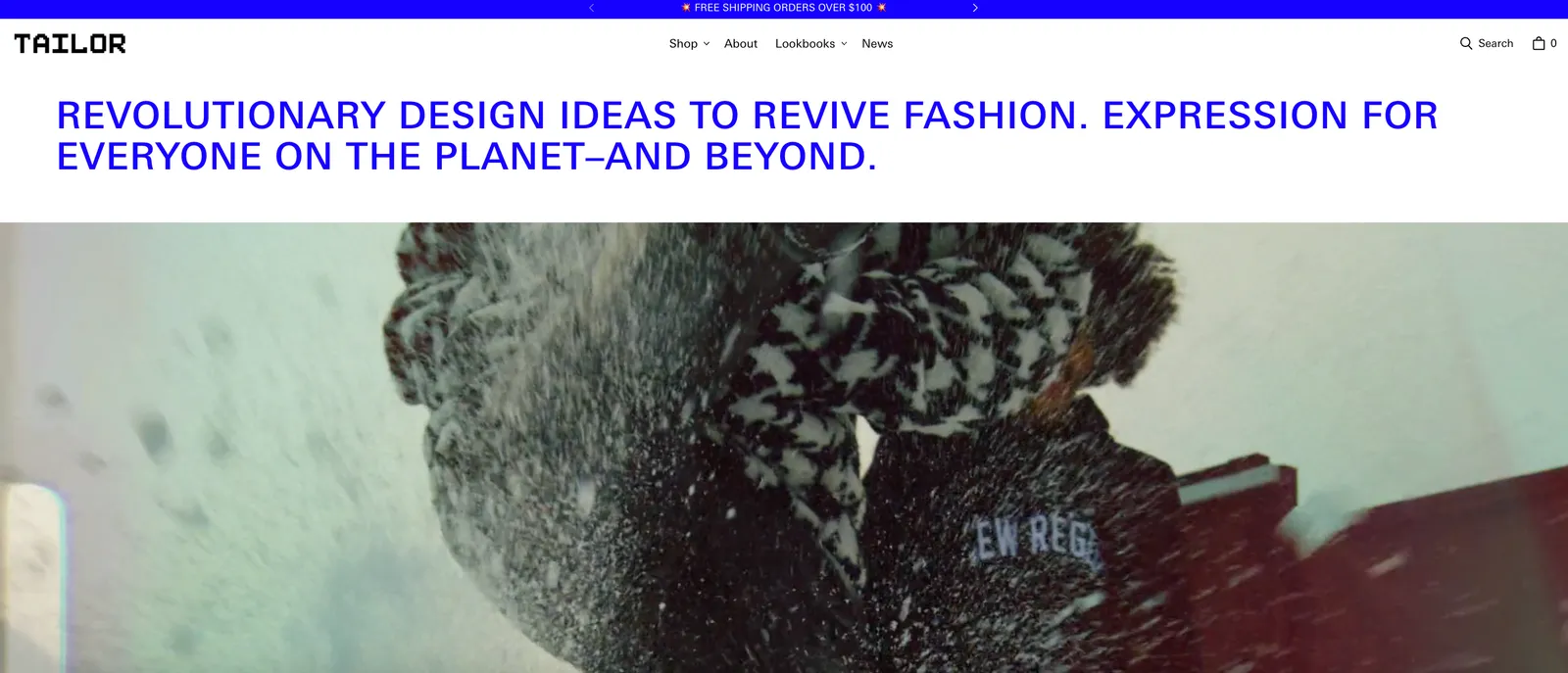 Tailor Shopify theme demo page