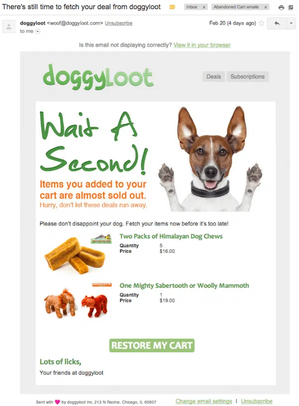 maximise ecommerce conversions shogun referralcandy guestpost - abandoned cart email
