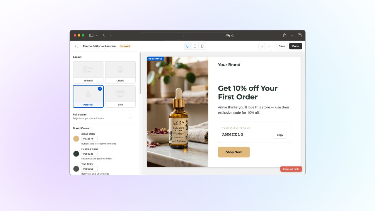 New: A Redesigned Theme Editor Is Now Available in ReferralCandy