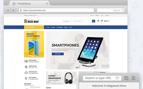ecommerce templates referralcandy - Megamart Digital Store PrestaShop Theme